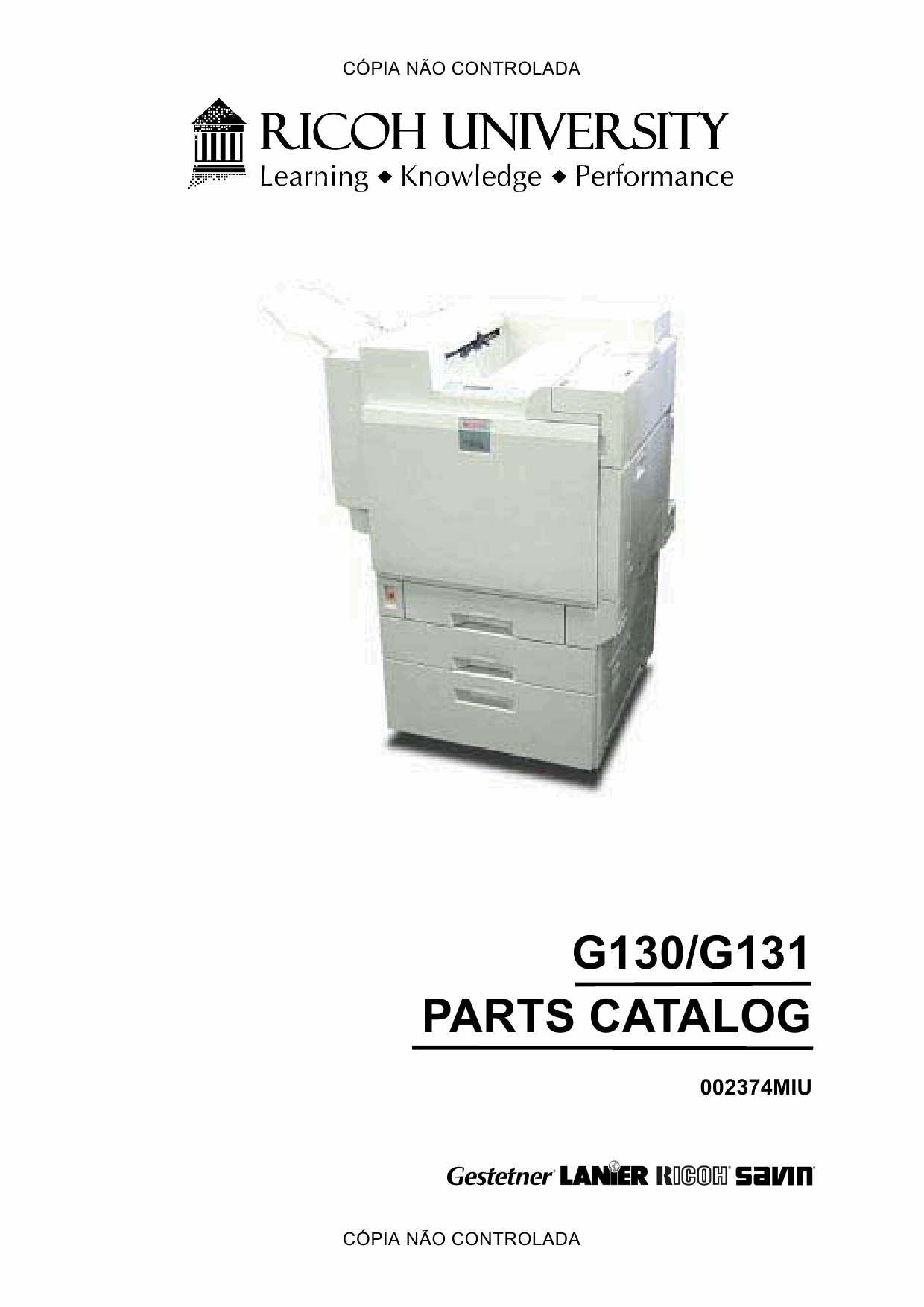 RICOH Aficio CL-7200 7300 G130 G131 Parts Catalog-1